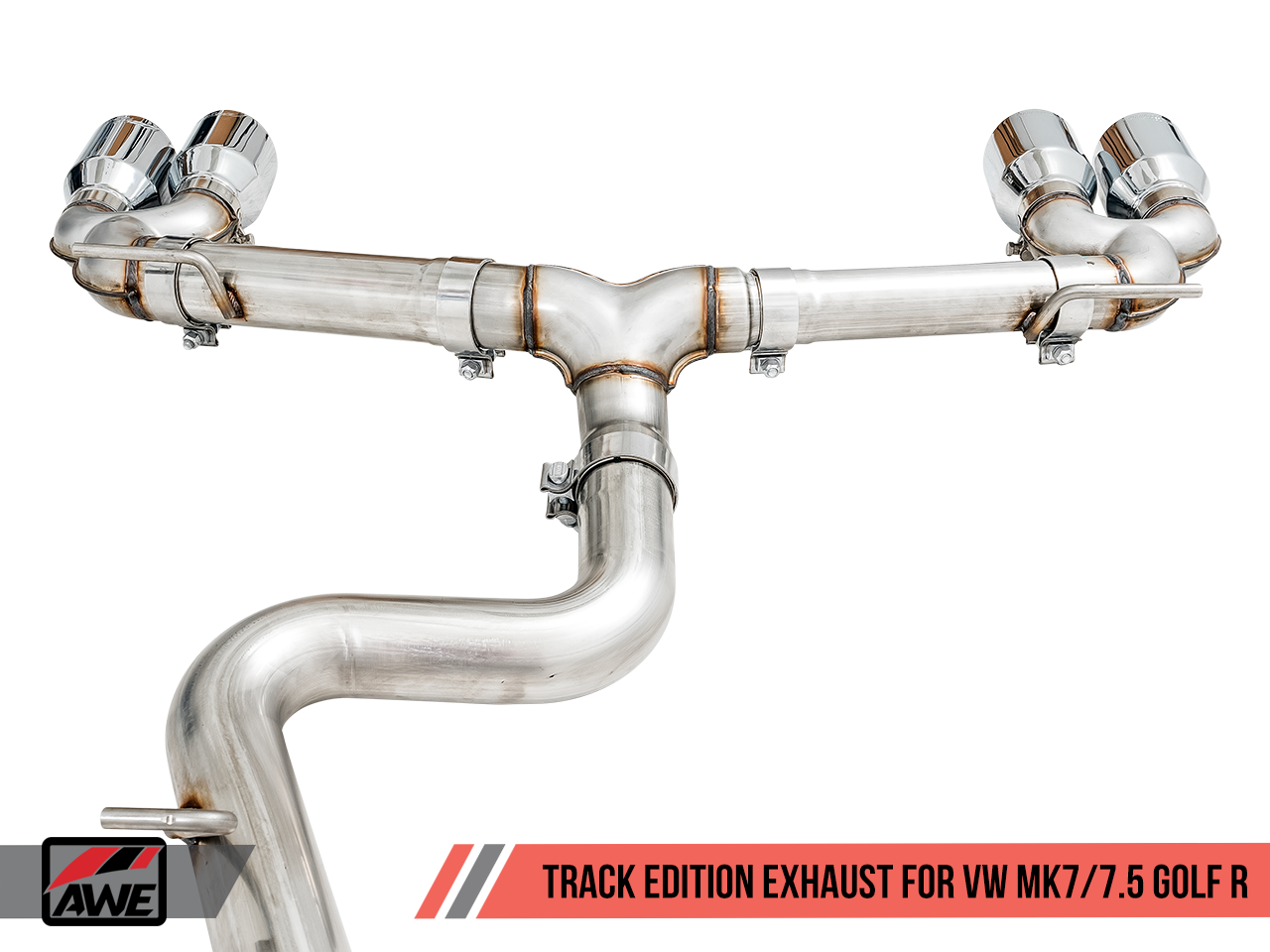 AWE Tuning Mk7 Golf R Track Edition Exhaust w/Chrome Silver Tips 102mm