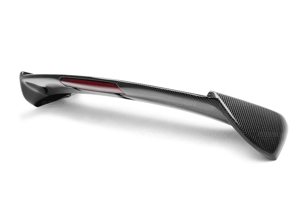 Seibon 08-11 Subaru WRX/STi Hatchback STI-Style Carbon Fiber Rear Spoiler w/ LED Light Included - 0