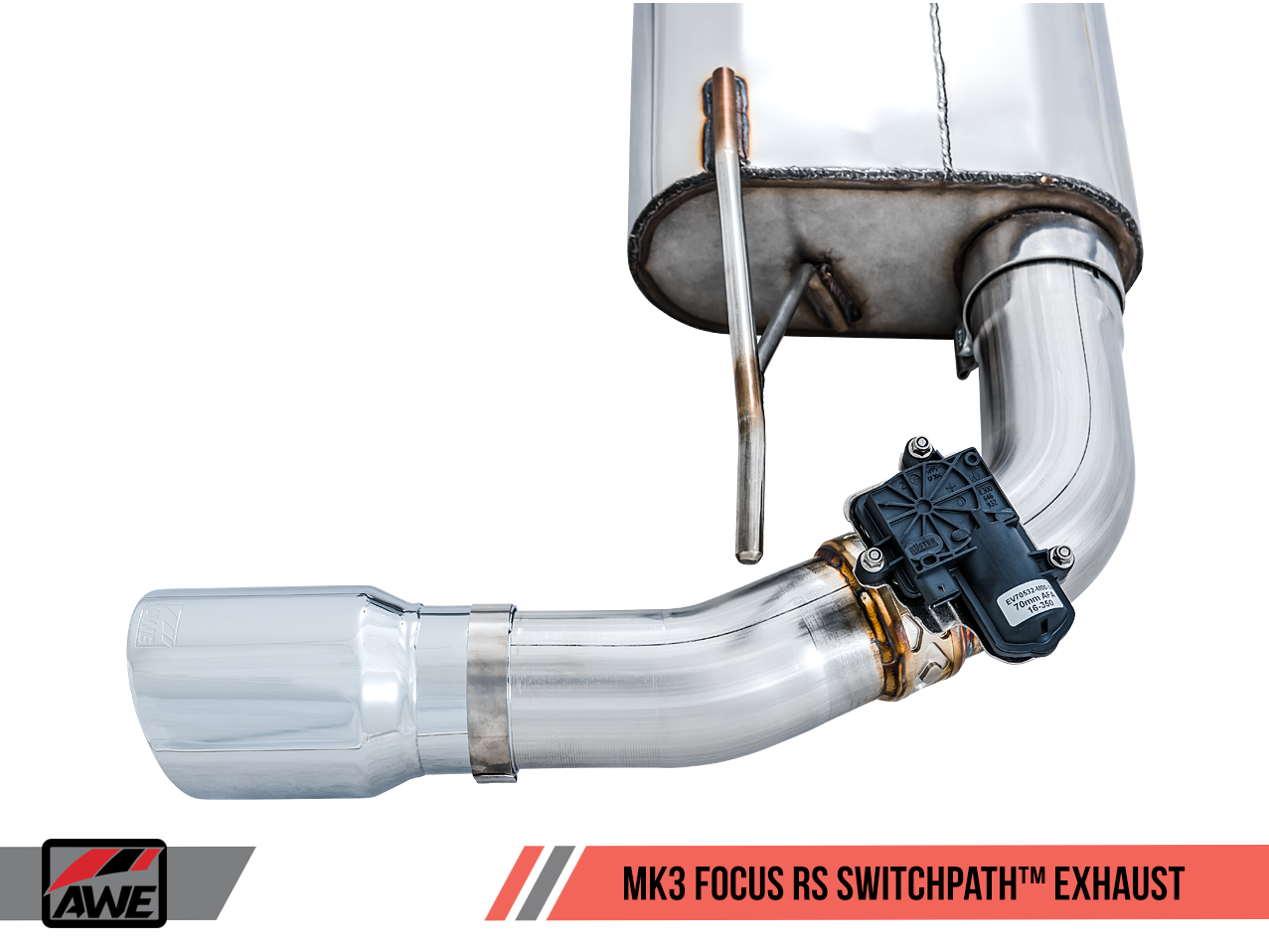 AWE SwitchPath™ Cat-back Exhaust (with Remote) for Ford Focus RS - Chrome Silver Tips