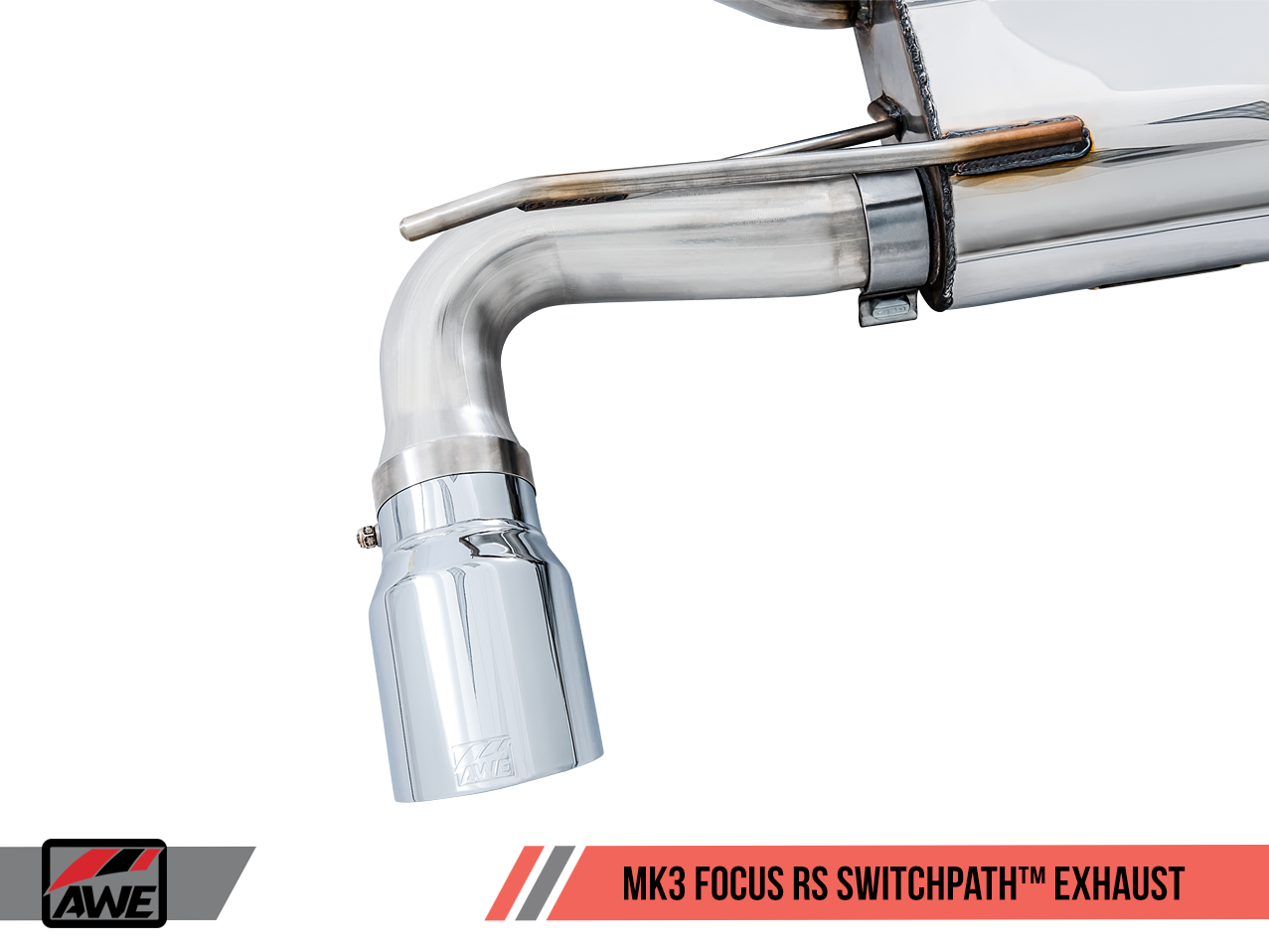 AWE SwitchPath™ Cat-back Exhaust (with Remote) for Ford Focus RS - Chrome Silver Tips