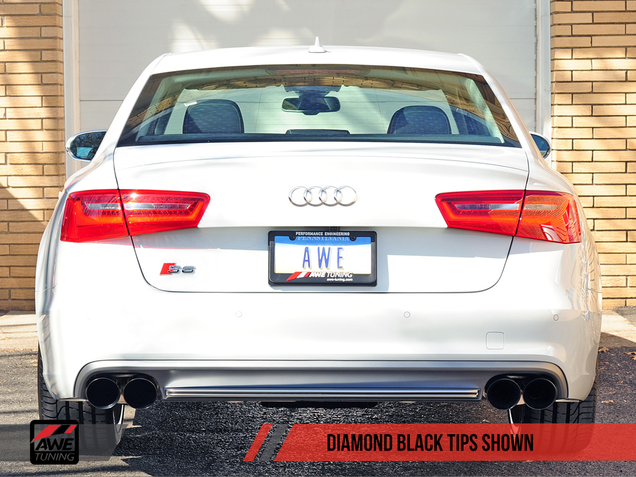 AWE Touring Edition Exhaust for Audi C7 S6 4.0T - Diamond Black Tips