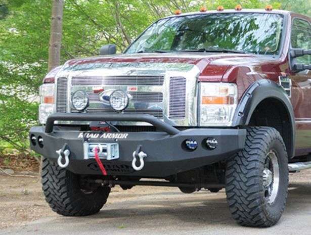 Road Armor 08-10 Ford F-250 Stealth Front Winch Bumper w/Pre-Runner Guard - Tex Blk