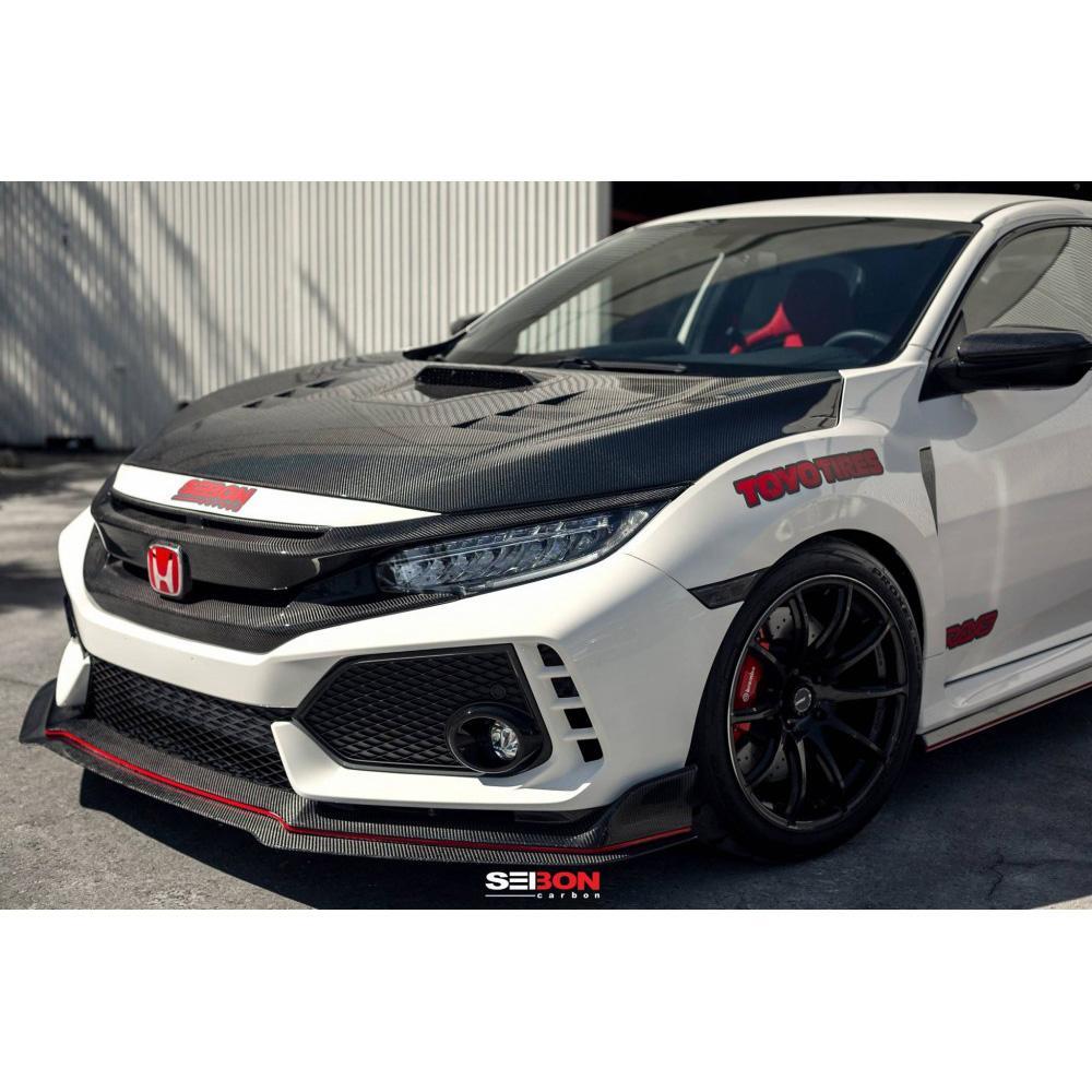 TS-STYLE CARBON FIBER HOOD FOR 2017-2021 HONDA CIVIC TYPE R