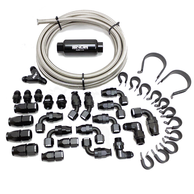 SNOW 8AN Braided Stainless PTFE Fuel Line Kit - 30FT