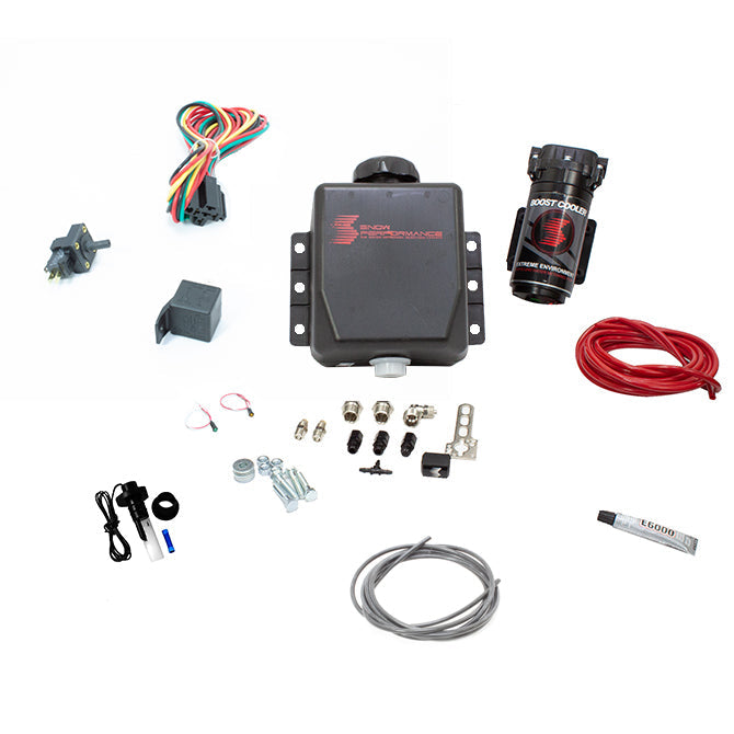 Stage 1 Boost Cooler Forced Induction Water-Methanol Injection Kit (Red High Temp Nylon Tubing, Quick-Connect Fittings)