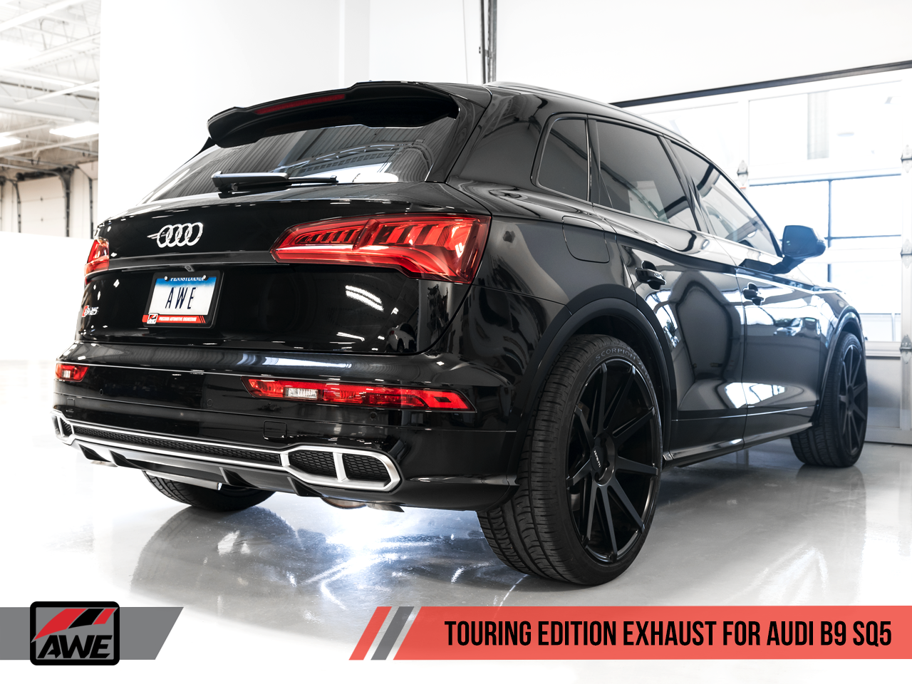 AWE Touring Edition Exhaust for Audi B9 SQ5 - Resonated - No Tips (Turn Downs)