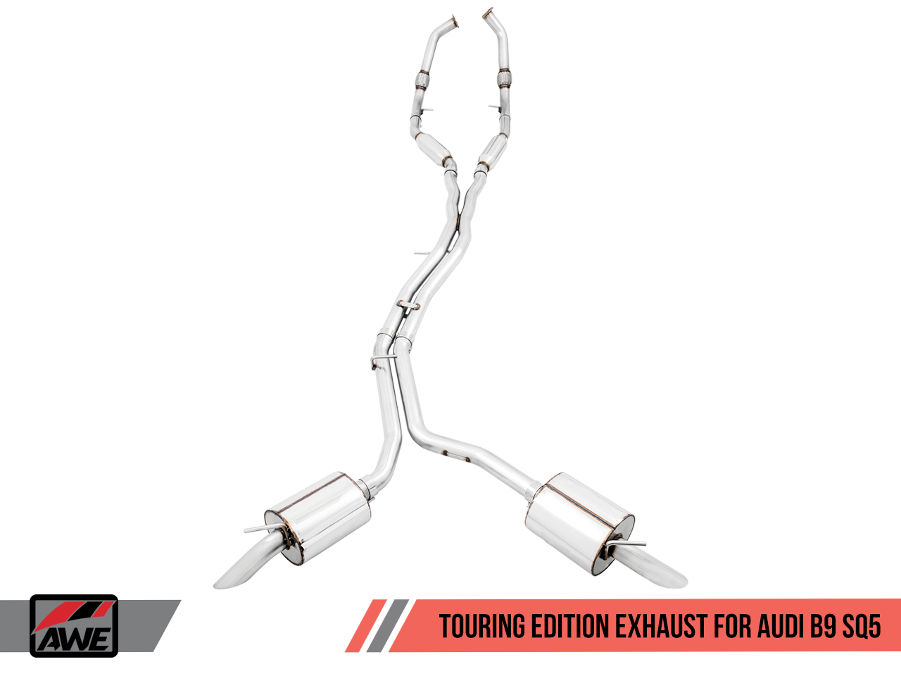 AWE Touring Edition Exhaust for Audi B9 SQ5 - Resonated - No Tips (Turn Downs)