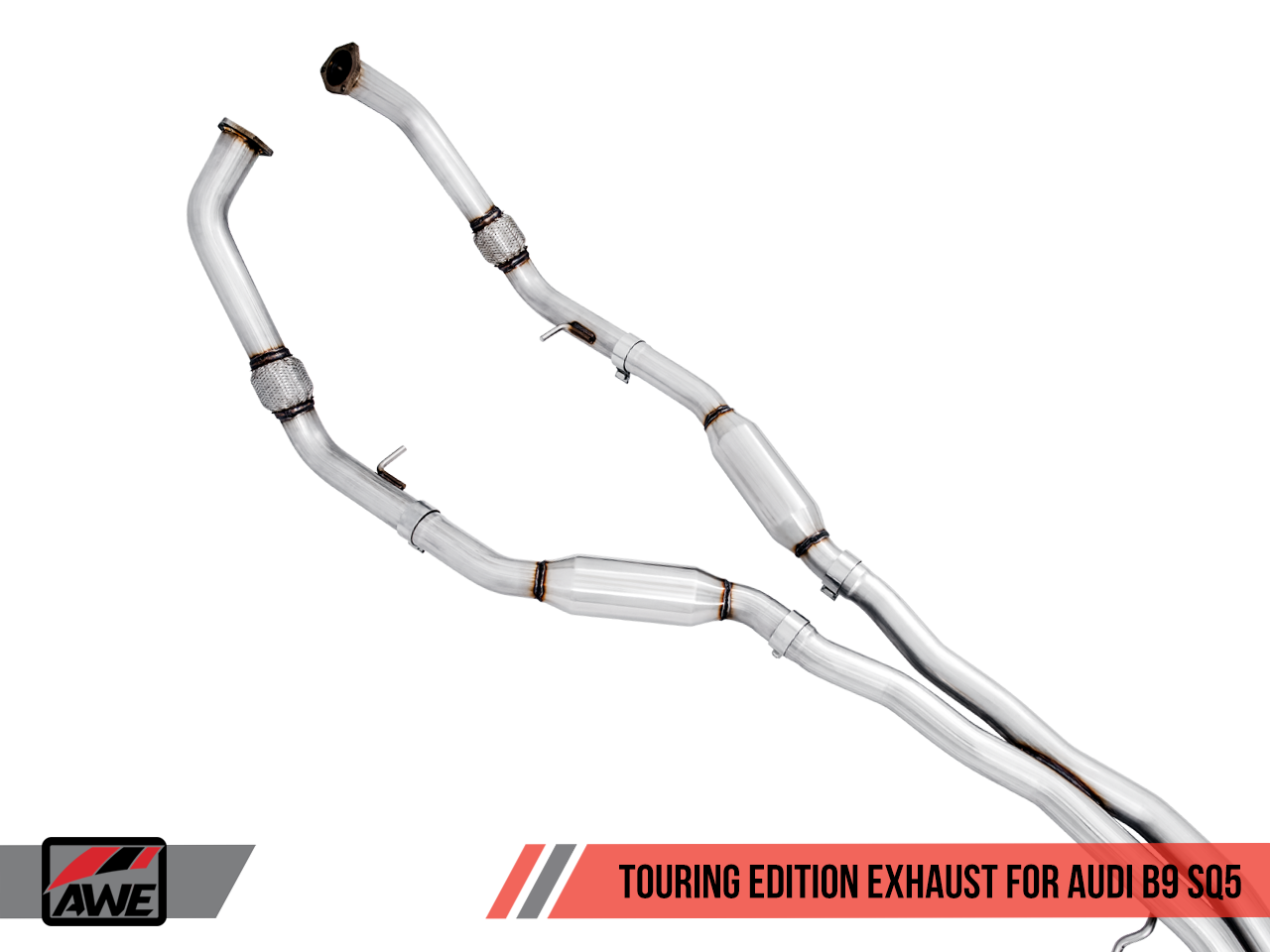 AWE Touring Edition Exhaust for Audi B9 SQ5 - Resonated - No Tips (Turn Downs)