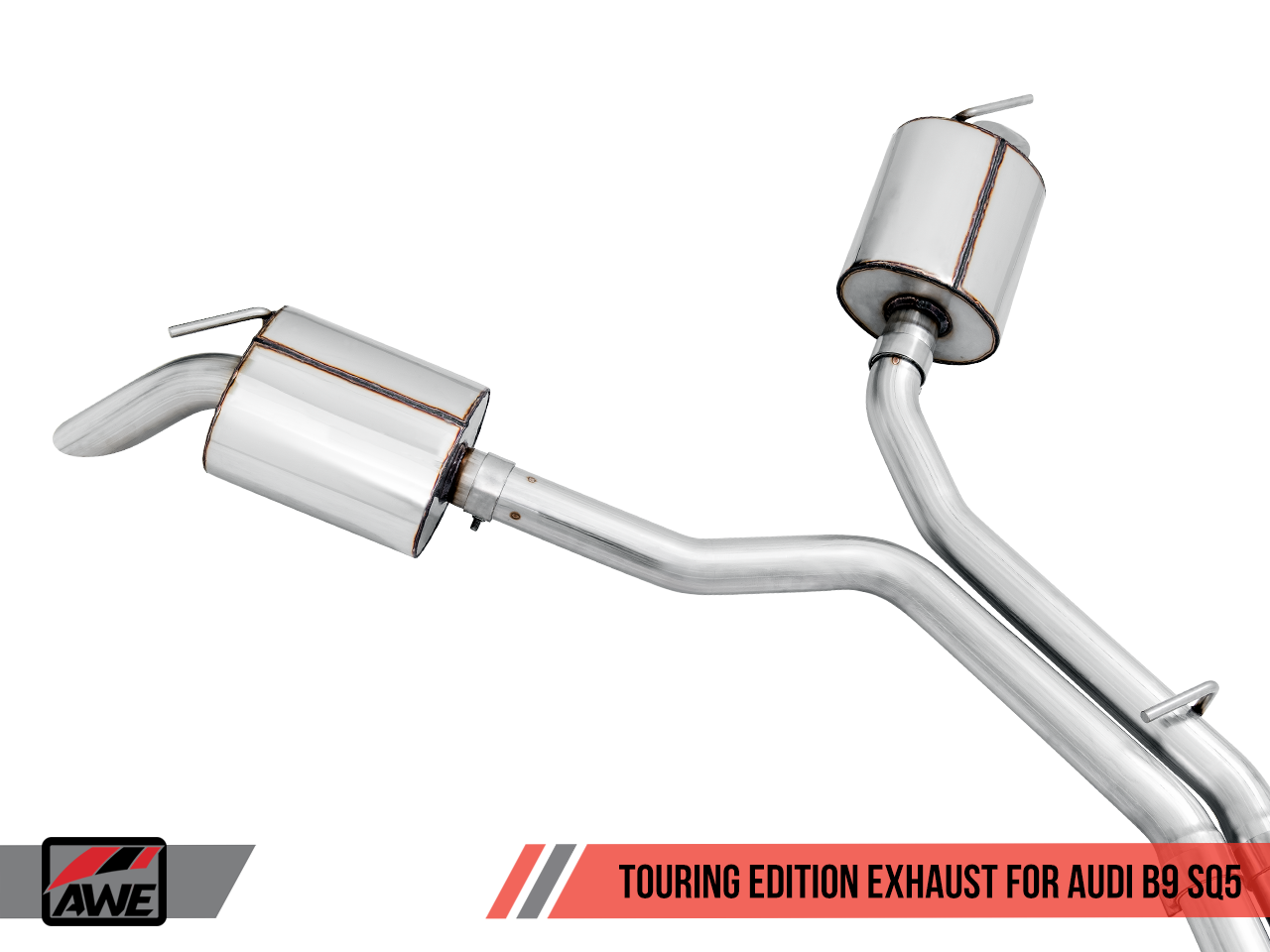 AWE Touring Edition Exhaust for Audi B9 SQ5 - Resonated - No Tips (Turn Downs)