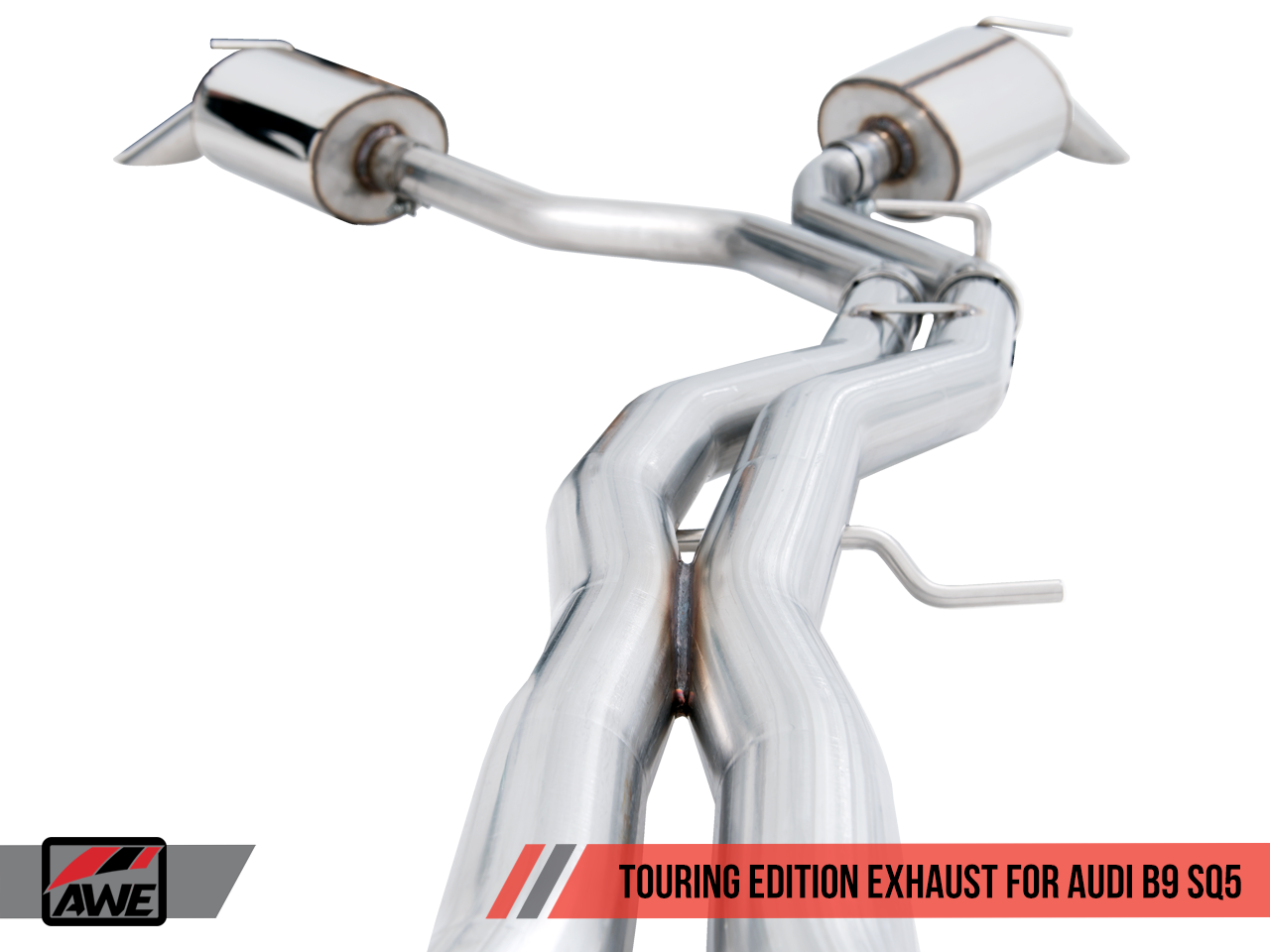 AWE Touring Edition Exhaust for Audi B9 SQ5 - Resonated - No Tips (Turn Downs)