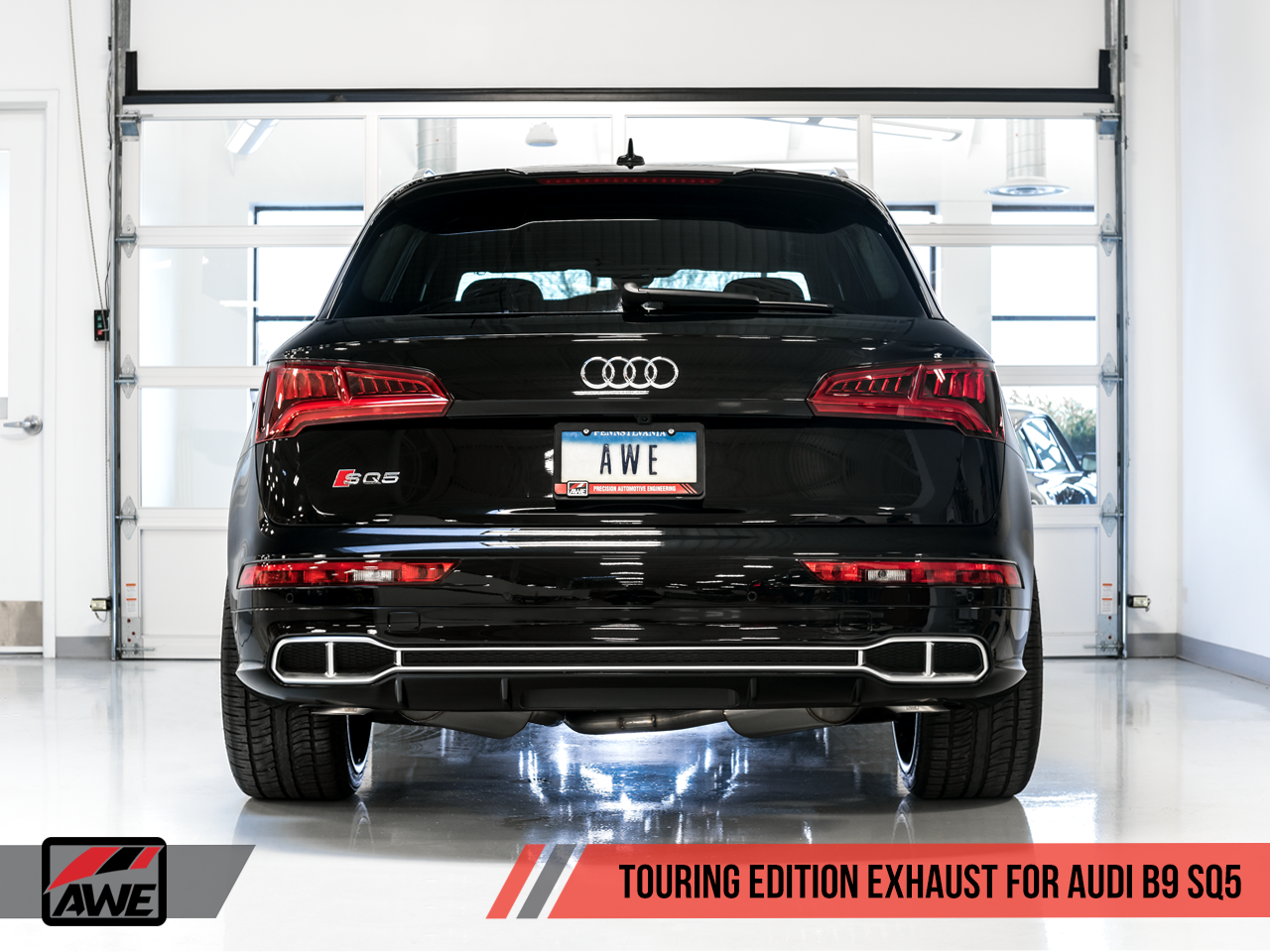 AWE Touring Edition Exhaust for Audi B9 SQ5 - Resonated - No Tips (Turn Downs)