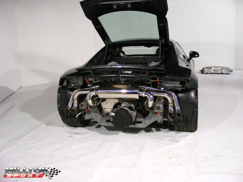 Milltek Cat Back Non Resonated - R8 V8 4.2 FSI quattro - Removes Secondary catalysts. Uses OEM tips