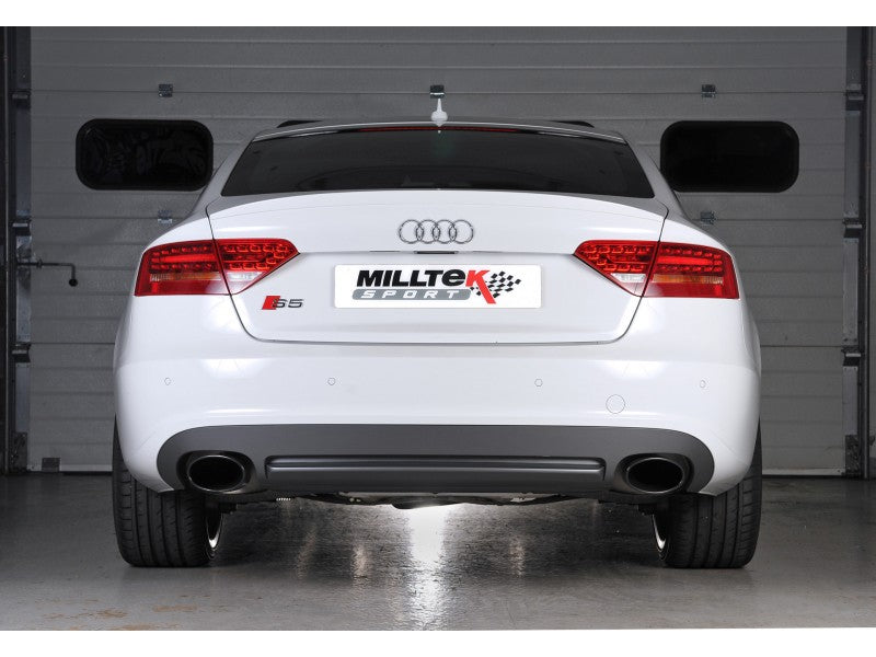 Milltek Cat Back Resonated Exhaust - Black Oval Tips - B8 S4 Sedan & S5 Sportback 3.0T quattro