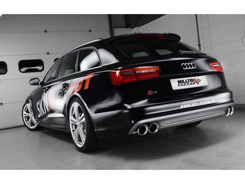 Milltek Cat Back Non Resonated Exhaust - 100mm GT Quad Tips - S6 4.0T quattro & S7 Sportback 4.0T S-tronic