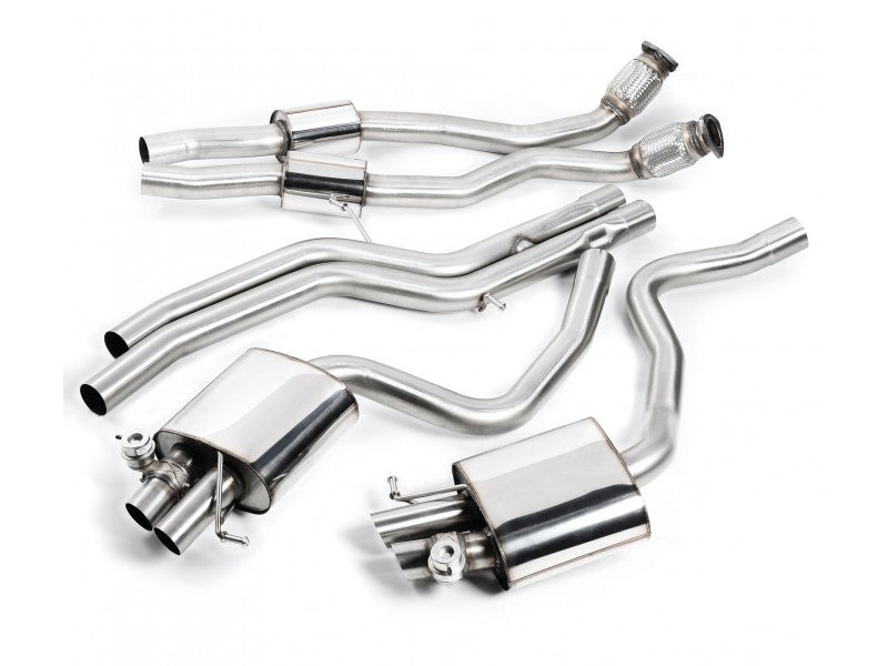 Milltek Cat Back Resonated Down pipes & Non Resonated Center Muffler - RS4 B8 4.2 FSI quattro Avant