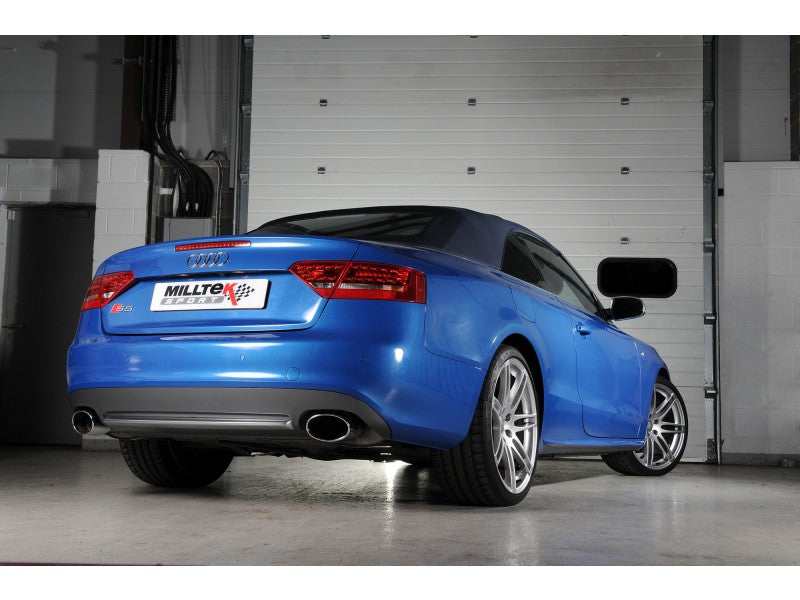 Milltek Cat Back Resonated Exhaust - Polished Oval Tips - S5 Cabriolet 3.0T quattro S-tronic