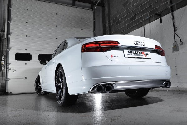 Milltek Resonated Cat Back Exhaust With Polished Tips  - Audi S8 4.0 TFSI Quattro Tiptronic