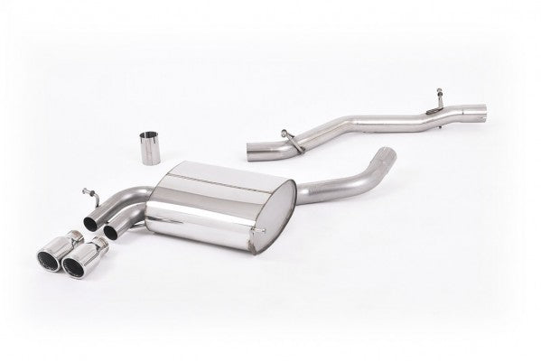 Milltek Sport Non Resonated Cat Back Exhaust - Twin 76.2mm Jet Tips - Audi A3 3.2 Quattro