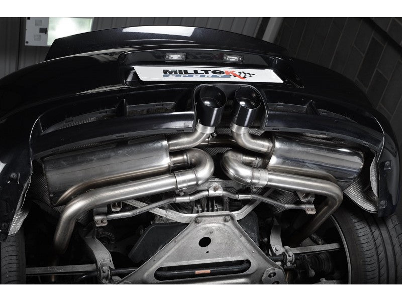 Milltek Non Resonated 2.25" Cat Back Exhaust - Twin 90mm Ceramic Black Tips - Cayman S / Boxster S