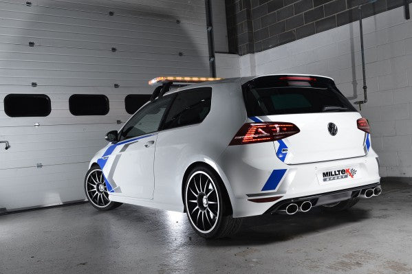 Milltek Non-Resonated Cat-Back Exhaust With Cerakote Black Tips - VW MK7 Golf R 2.0T