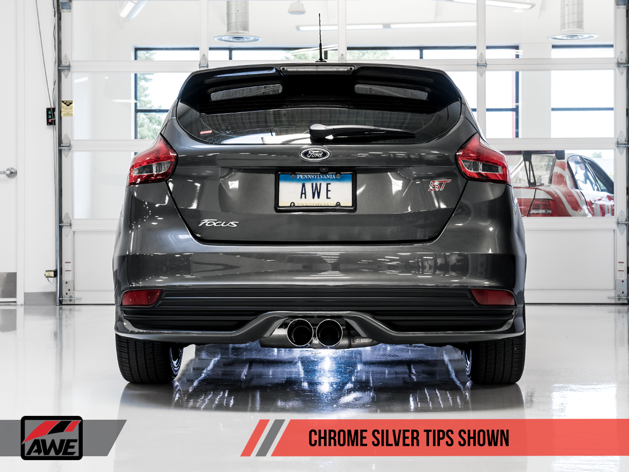 AWE Touring Edition Cat-back Exhaust for Ford Focus ST - Resonated - Chrome Silver Tips - 0