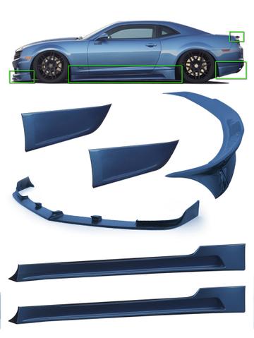 STILLEN 6-PIECE POLYURETHANE BODY KIT: 10-13 CAMARO V6 (SPLITTER, SKIRTS, CORNER