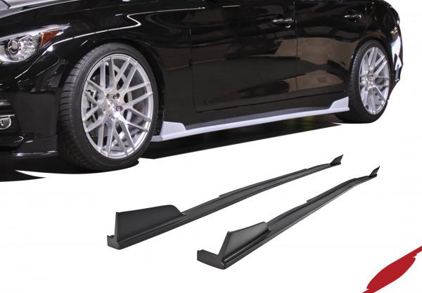 2014-2017 INFINITI Q50 SIDE SKIRTS [MATTE BLACK] - KB11228MB