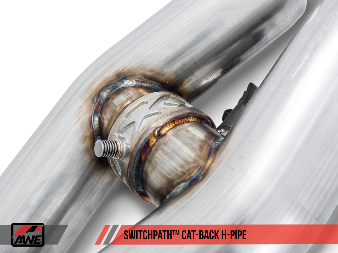 AWE SwitchPath™ Cat-back Exhaust for 15-17 S550 Mustang GT - Quad Outlet - Chrome Silver Tips (GT350 Valance)