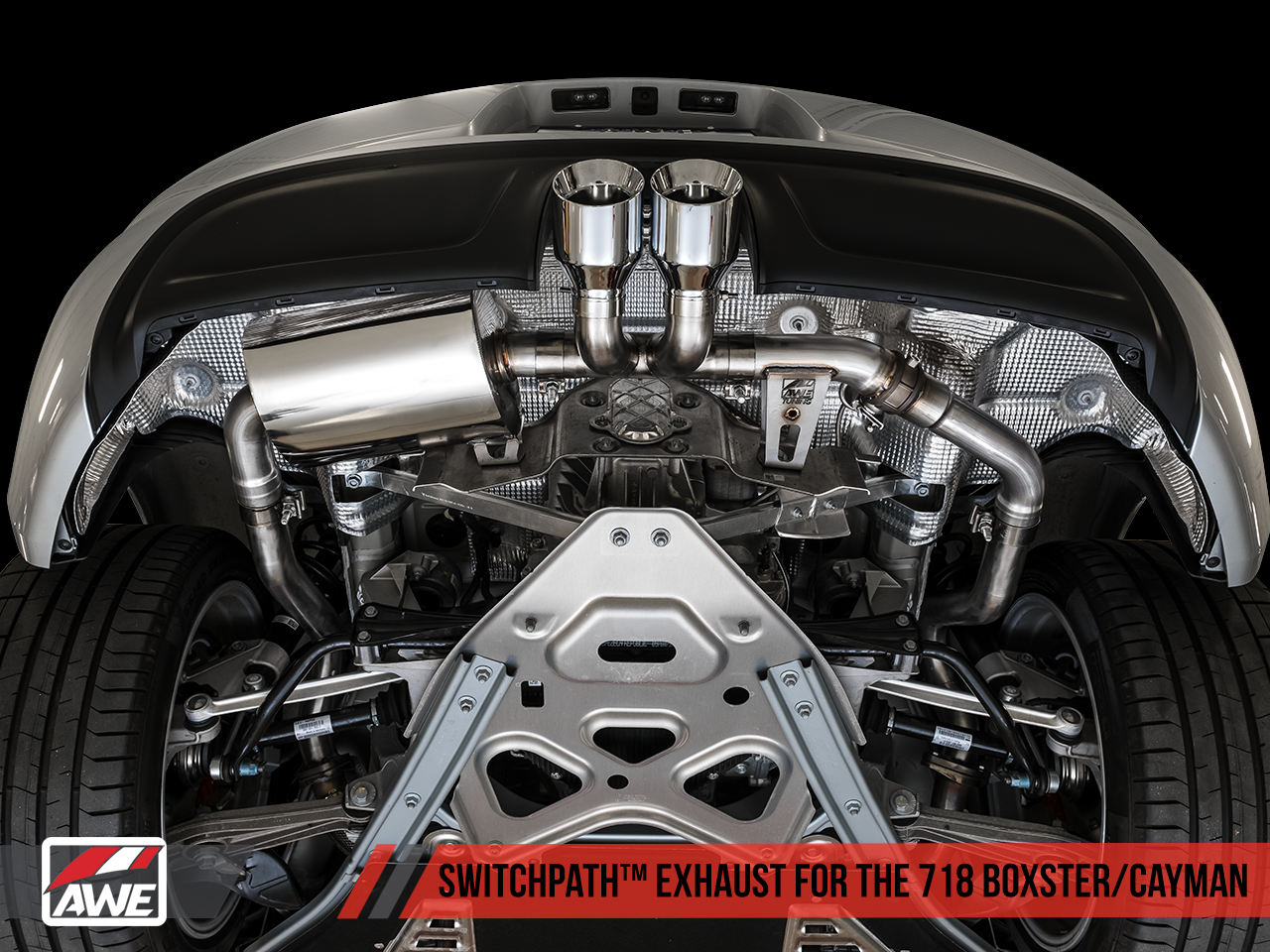 AWE SwitchPath™ Exhaust for Porsche 718 Boxster / Cayman (PSE Only) - Chrome Silver Tips