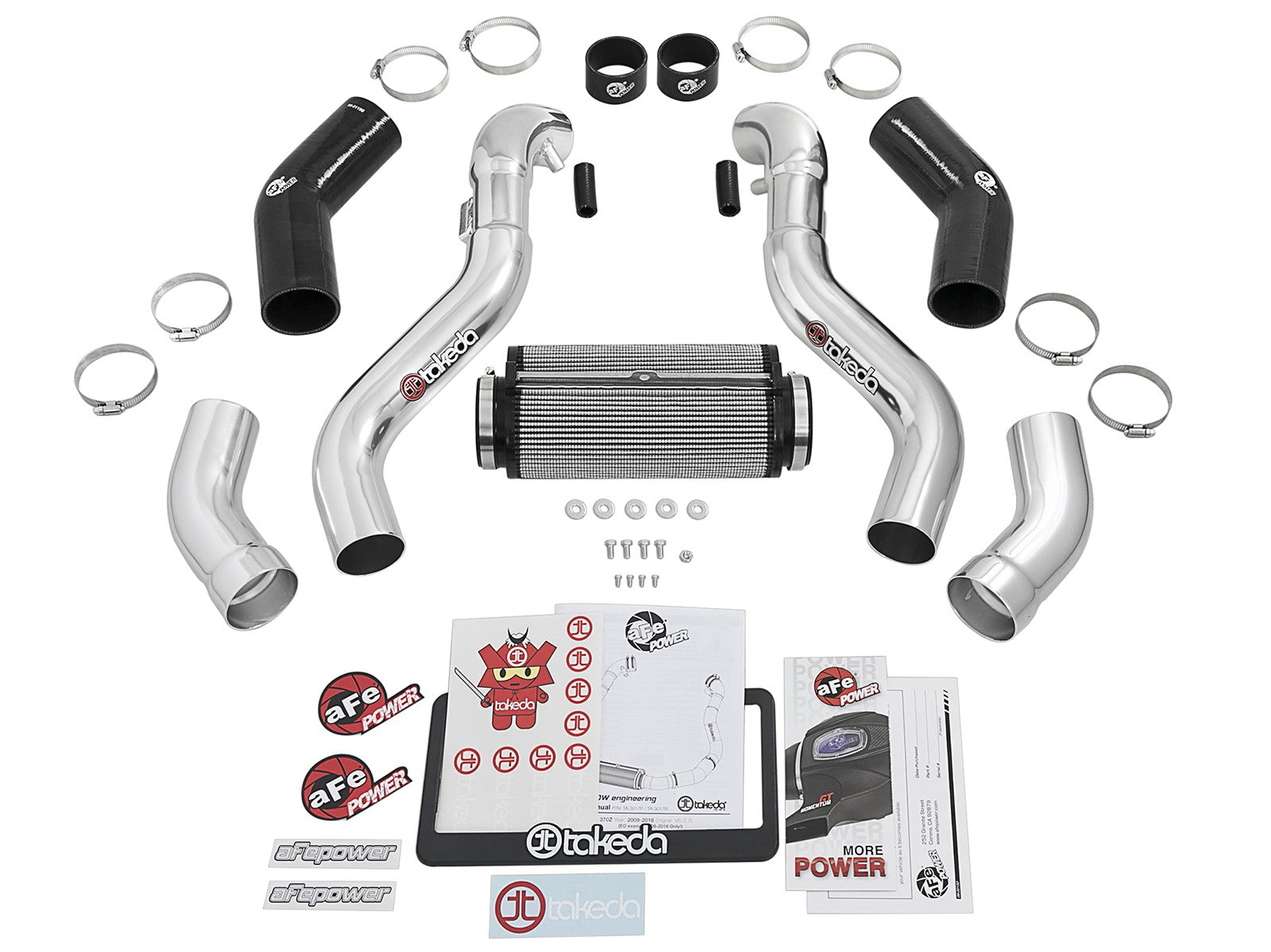 aFe Takeda Intake Stage-2 Polished Pro DRY S 09-17 Nissan 370Z V6 3.7L - 0