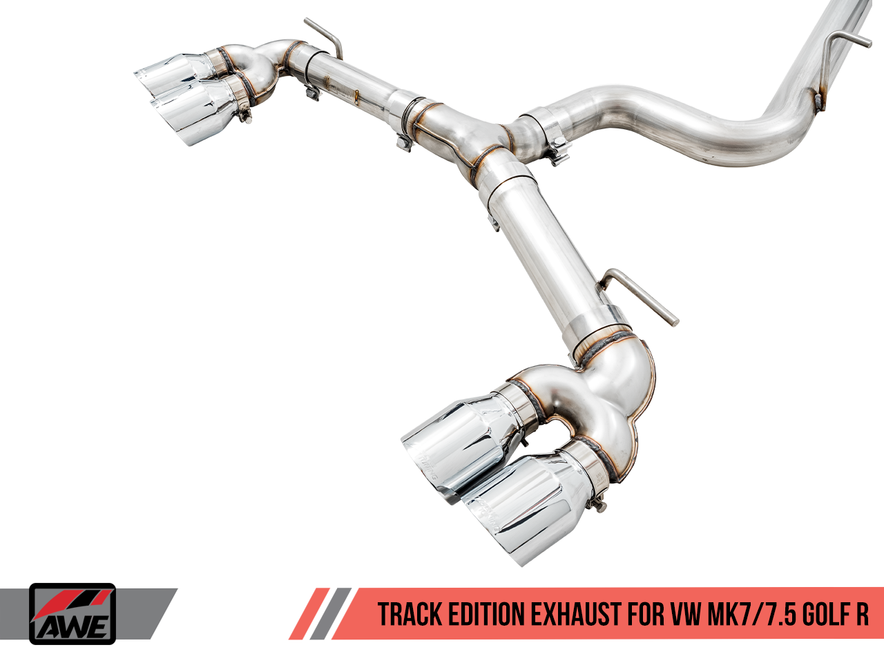 AWE Tuning MK7.5 Golf R Track Edition Exhaust w/Chrome Silver Tips 102mm - 0