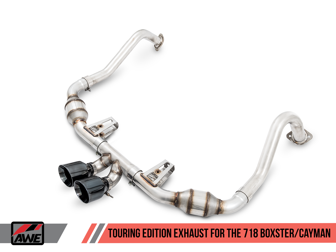 AWE Touring Edition Exhaust for Porsche 718 Boxster / Cayman - Diamond Black Tips