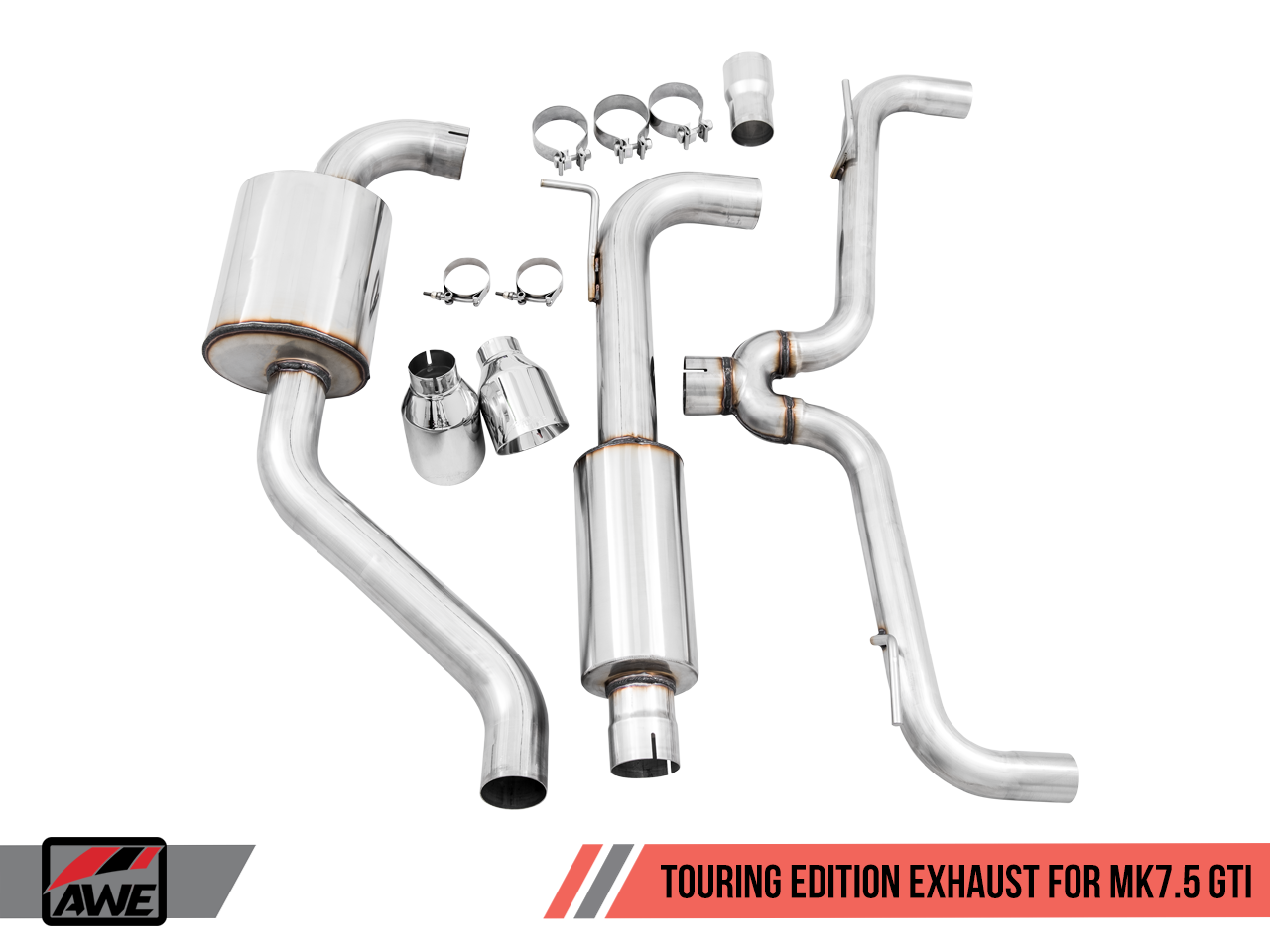 AWE Touring Edition Exhaust for VW MK7.5 GTI - Chrome Silver Tips