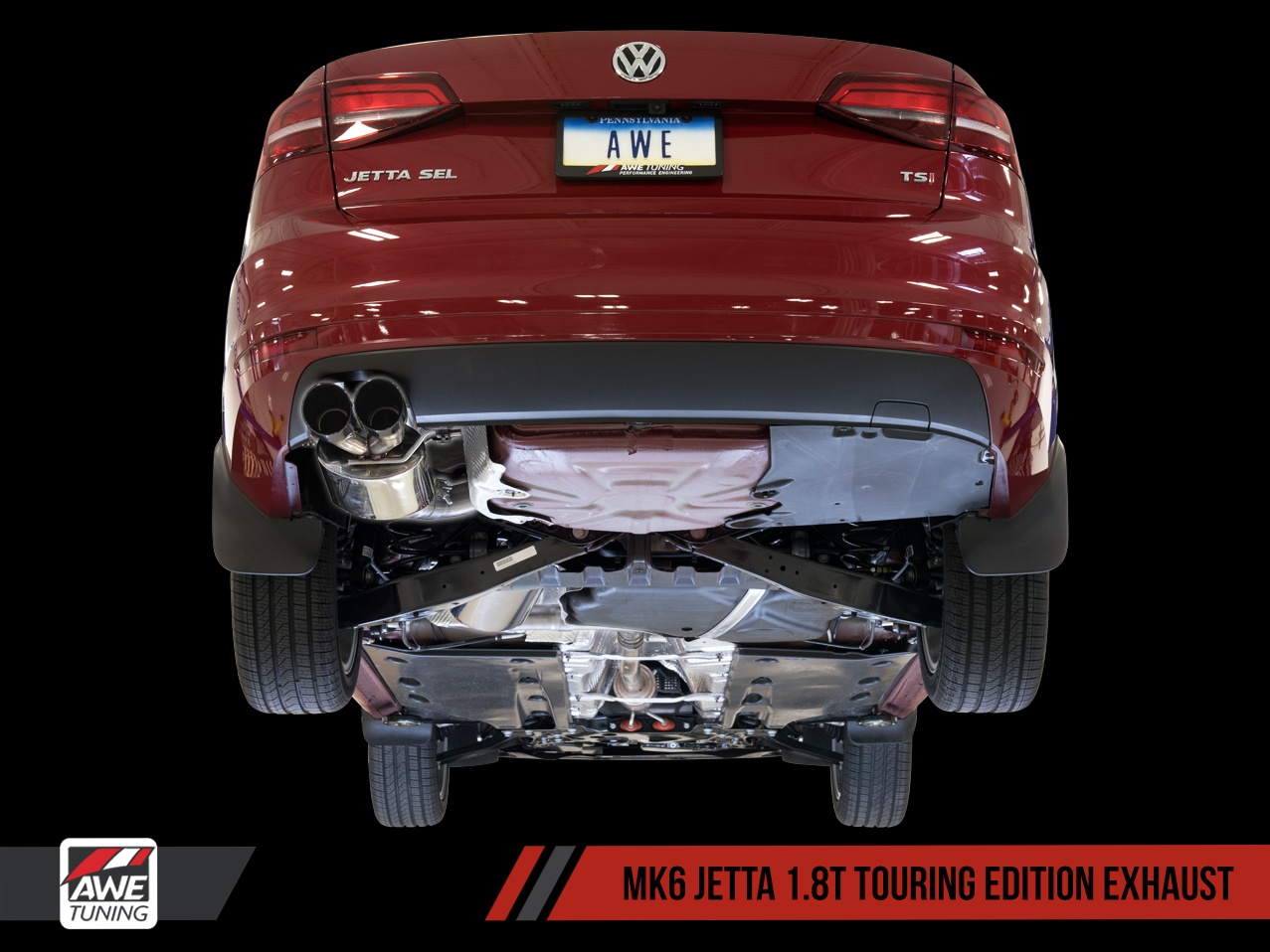 AWE Touring Edition Exhaust for MK6 GLI 2.0T - MK6 Jetta 1.8T - Diamond Black Tips