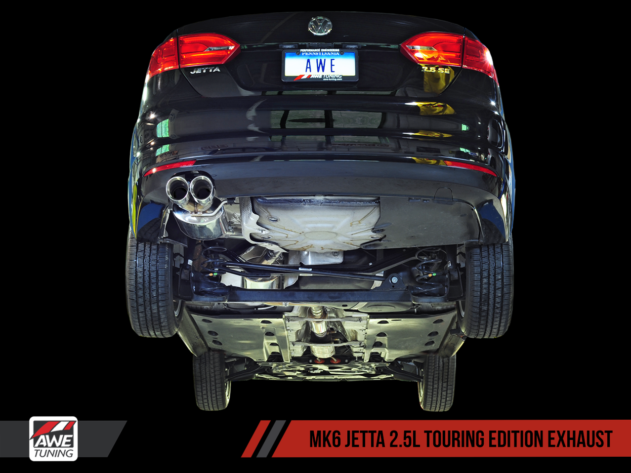 AWE Touring Edition Exhaust for MK6 Jetta 2.5L - Polished Silver Tips