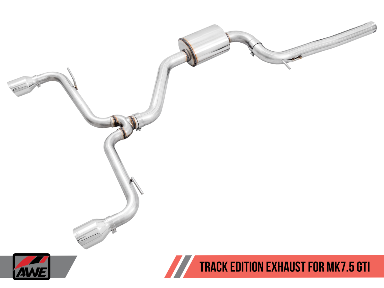 AWE Track Edition Exhaust for VW MK7.5 GTI - Chrome Silver Tips