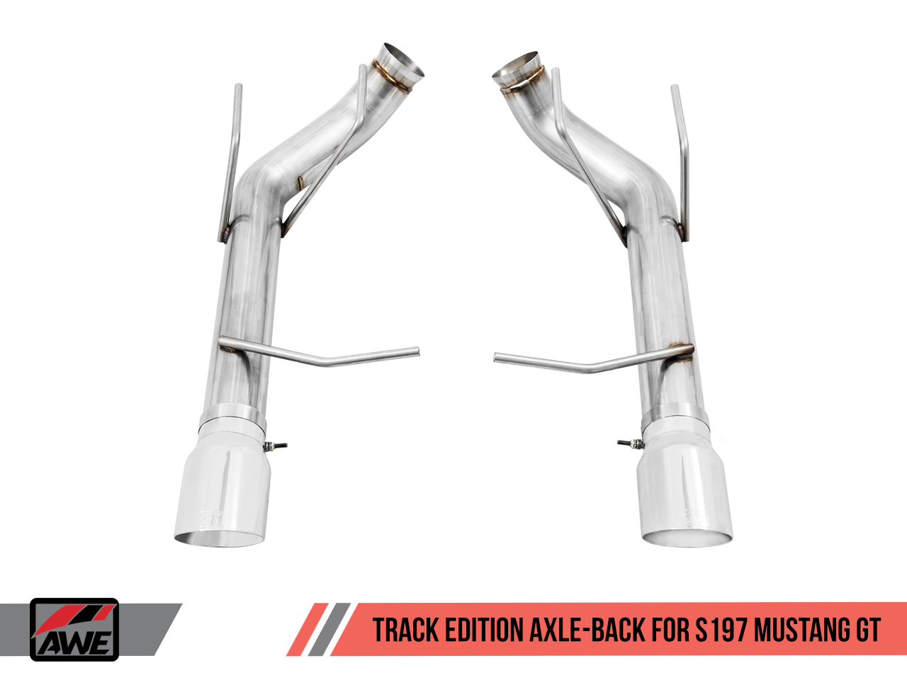 AWE Track Edition Axle-back Exhaust for the S197 Ford Mustang GT - Chrome Silver Tips