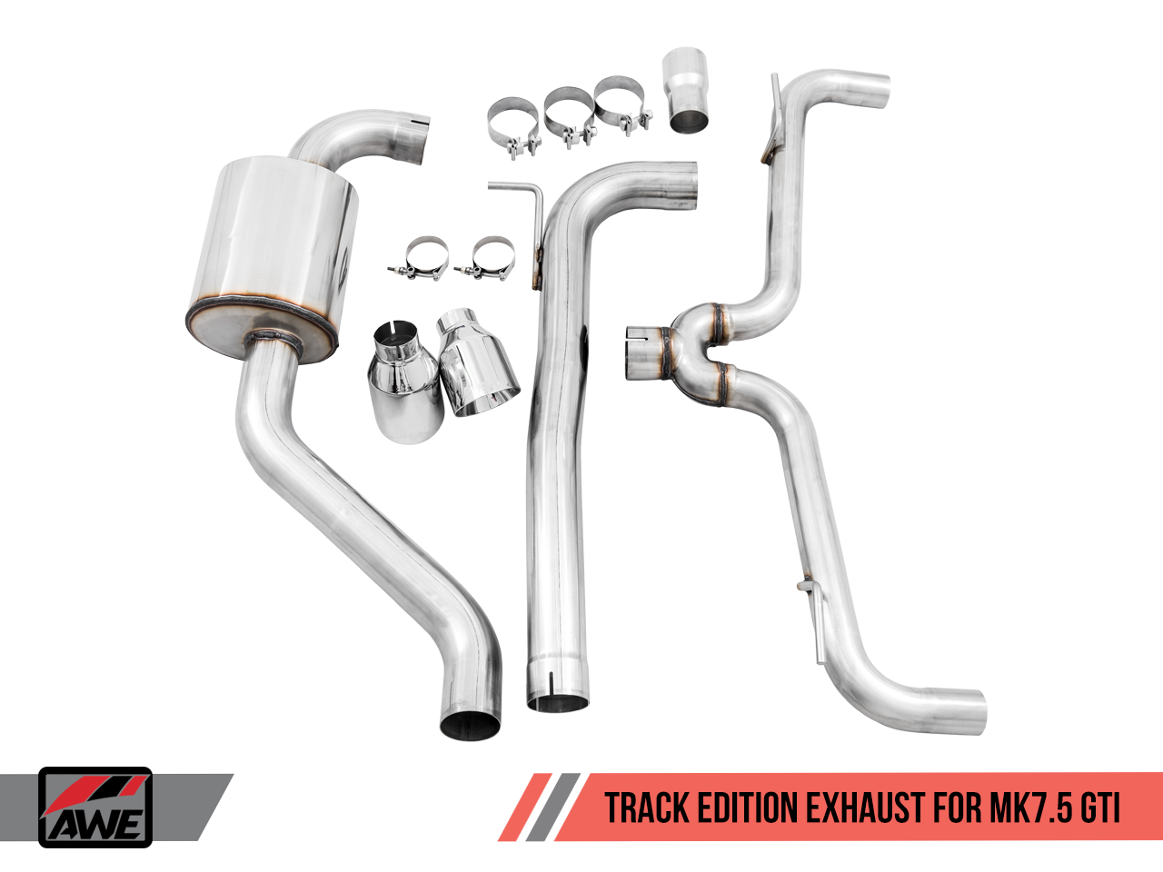 AWE Track Edition Exhaust for VW MK7.5 GTI - Chrome Silver Tips