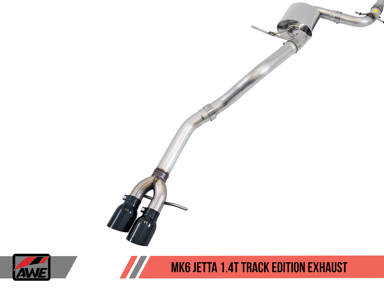 AWE Track Edition Exhaust for MK6 Jetta 1.4T - Diamond Black Tips