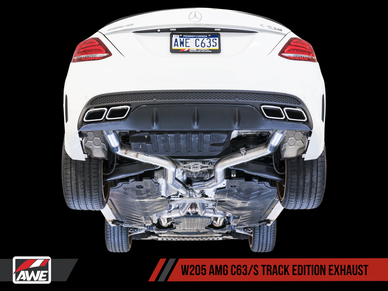 AWE Track Edition Exhaust System for Mercedes-Benz W205 AMG C63/S Coupe (no tips)