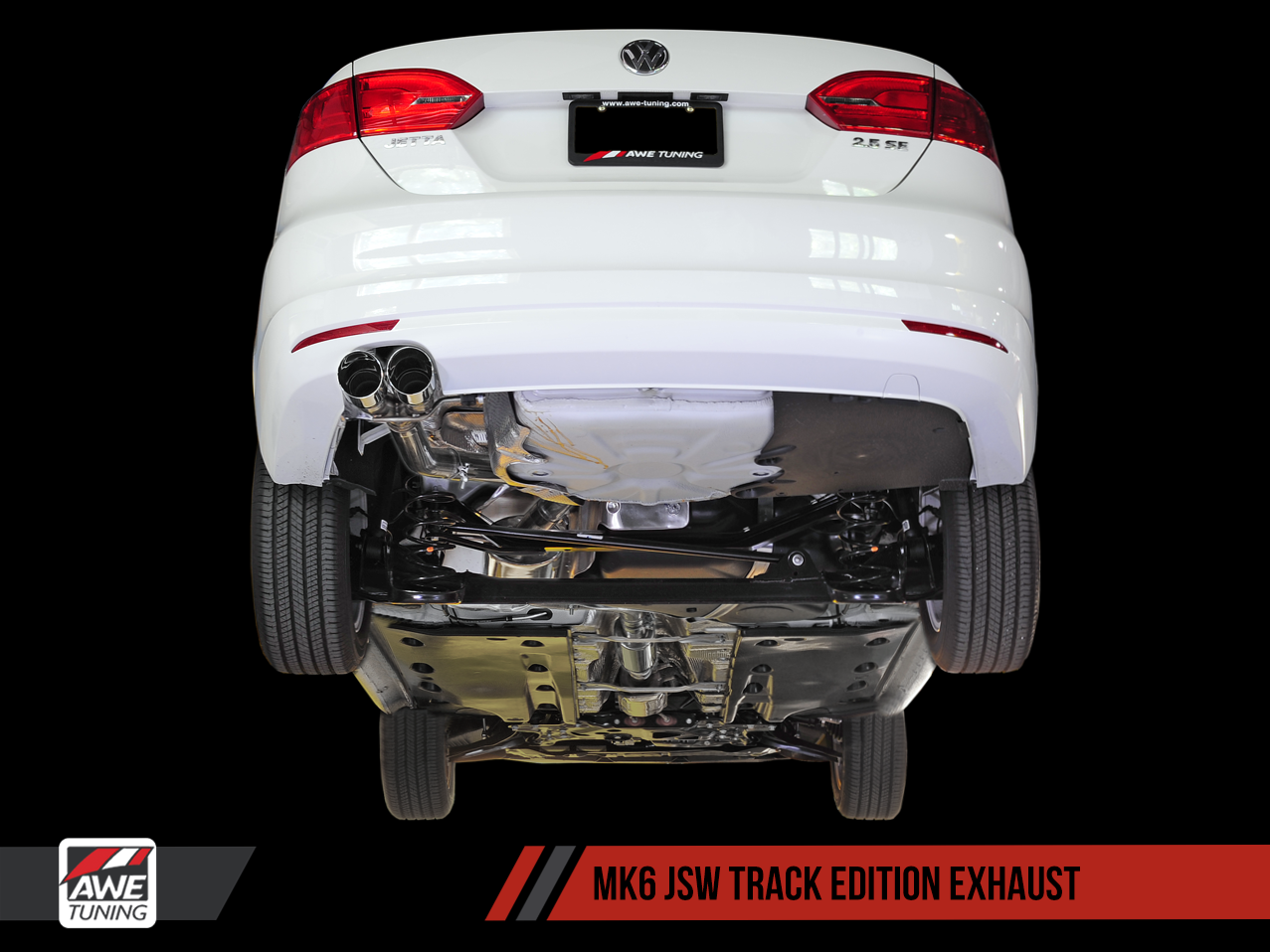 AWE Track Edition Exhausts for MK5 Jetta, MK6 Sportwagen 2.5L - Polished Silver Tips