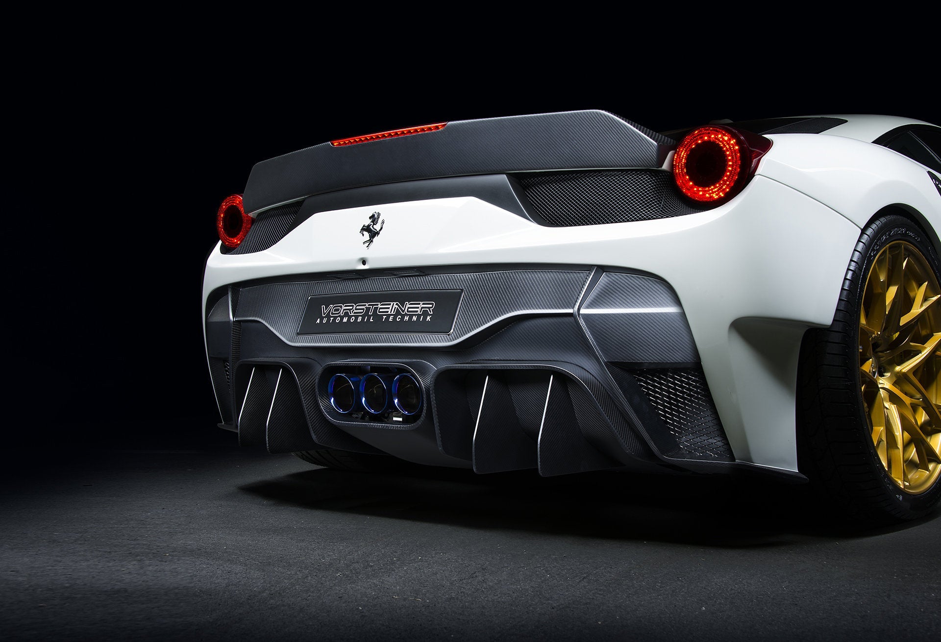 AERO 458-VX Aero Rear Bumper w/ Rear Diffuser Carbon Fiber PP 2x2 Glossy (incl. - 0