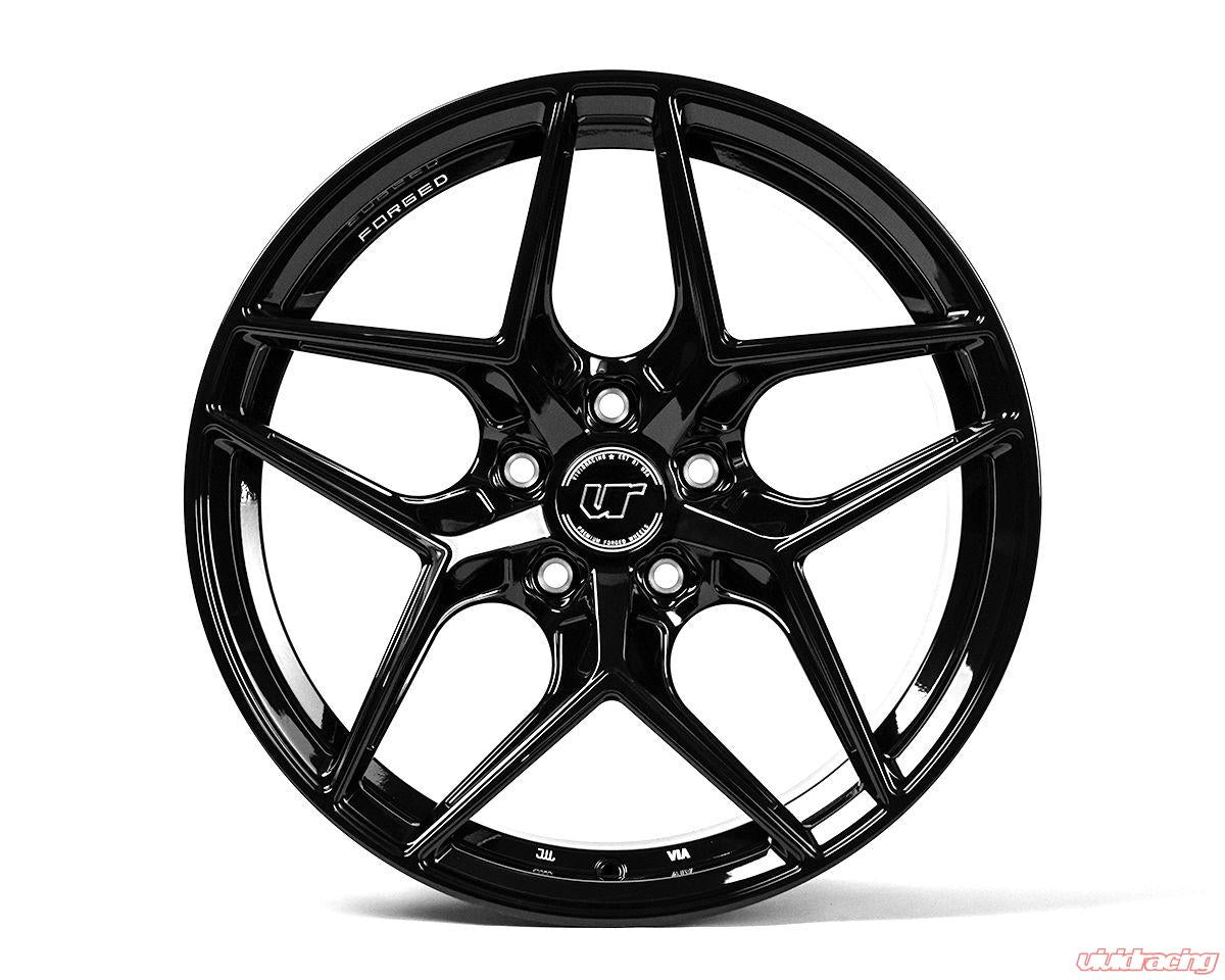 VR Forged D04 Wheel Package Ford Mustang S550 19x10 19x11 Gloss Black - 0