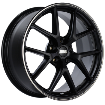 BBS CIR 19 X 10 +25 5 X 112 PFS BLACK w/STAINLESS LIP