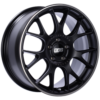 BBS CHR 18 X 8 +38 5 X 100 PFS BLACK w/STAINLESS LIP