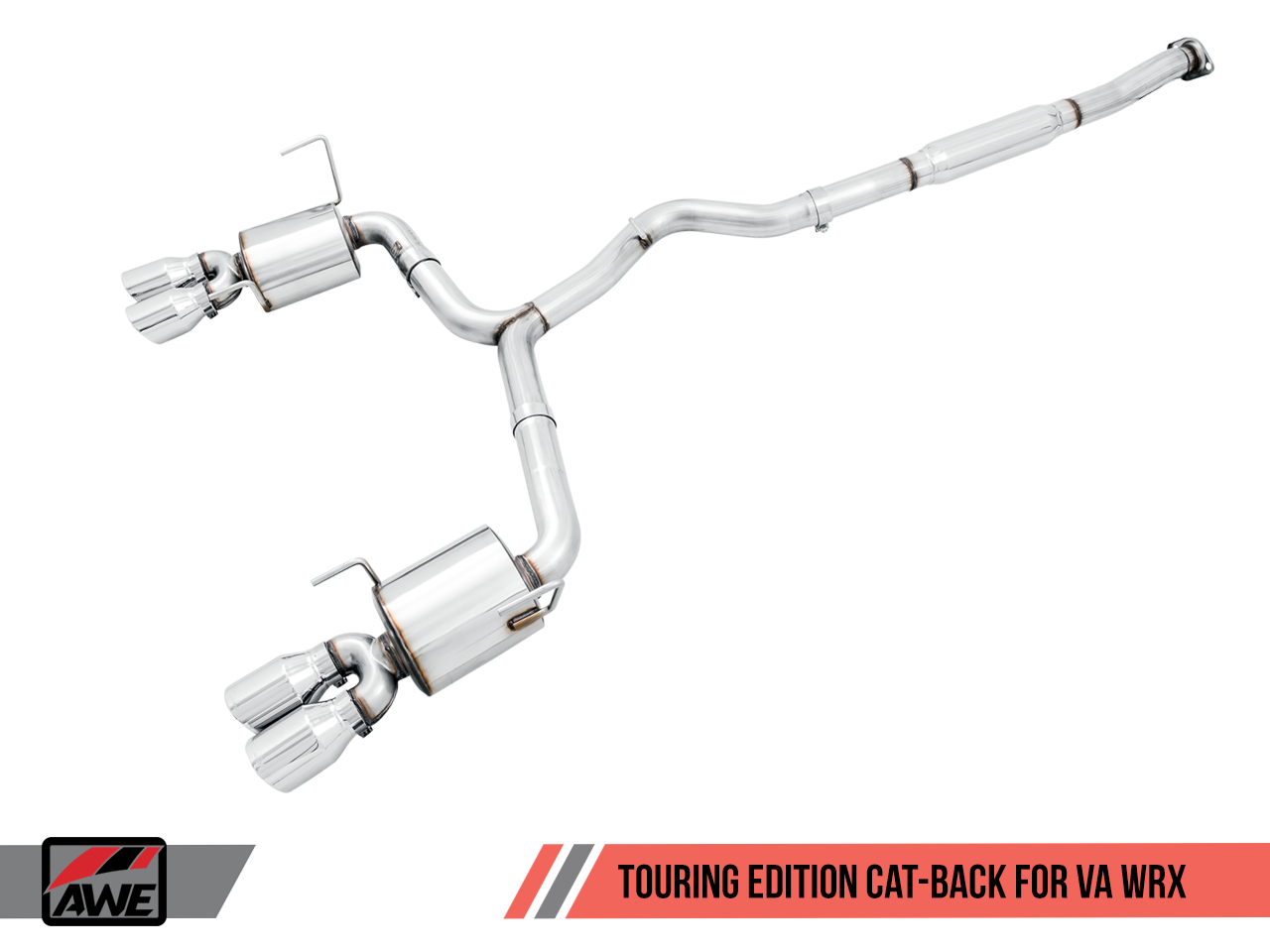 AWE Touring Edition Exhaust for 2015+ VA WRX Sedan - Chrome Silver Quad Tips (102mm)