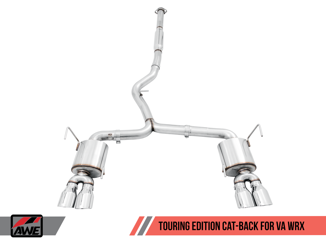 AWE Touring Edition Exhaust for 2015+ VA WRX Sedan - Chrome Silver Quad Tips (102mm)