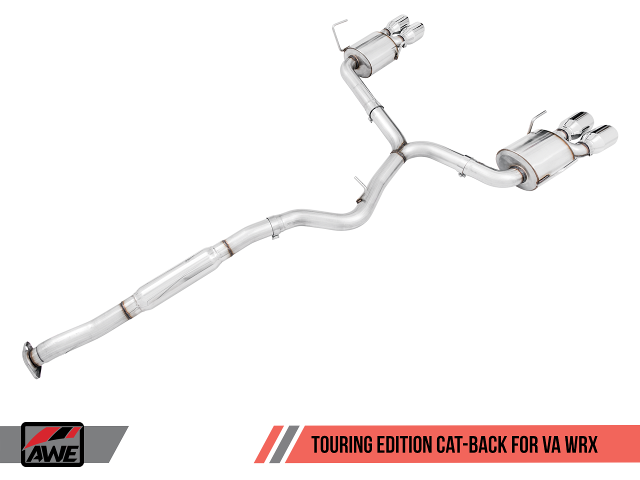 AWE Touring Edition Exhaust for 2015+ VA WRX Sedan - Chrome Silver Quad Tips (102mm)