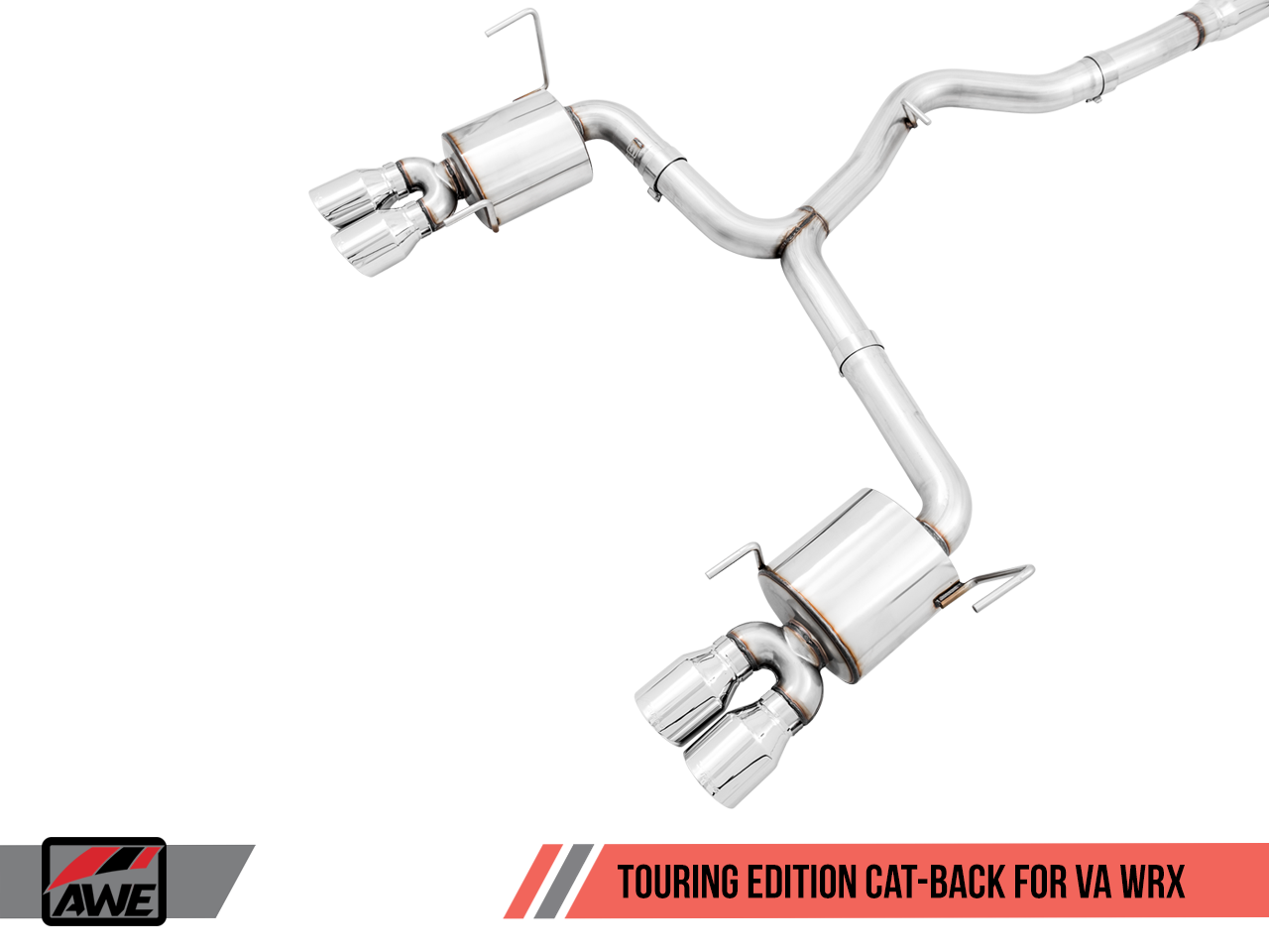 AWE Touring Edition Exhaust for 2015+ VA WRX Sedan - Chrome Silver Quad Tips (102mm)