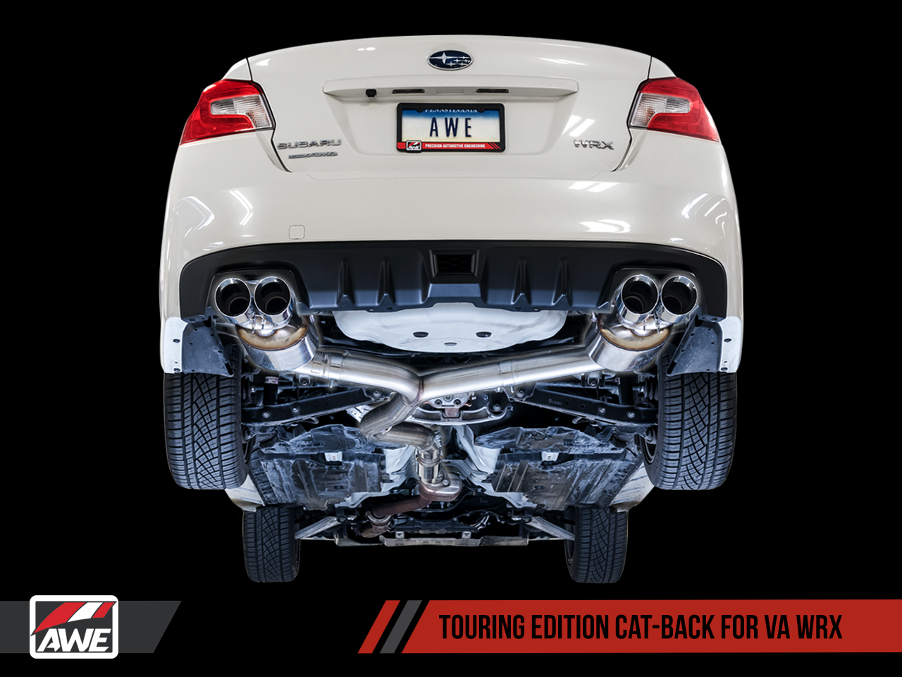 AWE Touring Edition Exhaust for 2015+ VA WRX Sedan - Chrome Silver Quad Tips (102mm)